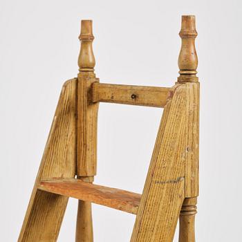 A late baroque library-ladder, mid/later part 18th century.
