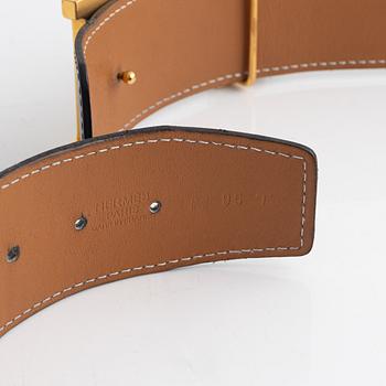 Hermès, "Constance belt buckle x 2 & Reversible leather strap" belt, 2009, size 95.