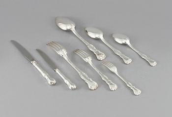 BESTICKSERVIS, 47 delar, silver, "Prins Albert", GAB, Stockholm, 1900-talets mitt/andra hälft, vikt ca 2440 g.