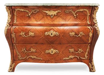 353. A Swedish Rococo commode dated 1762 by C. Linning, master 1744.