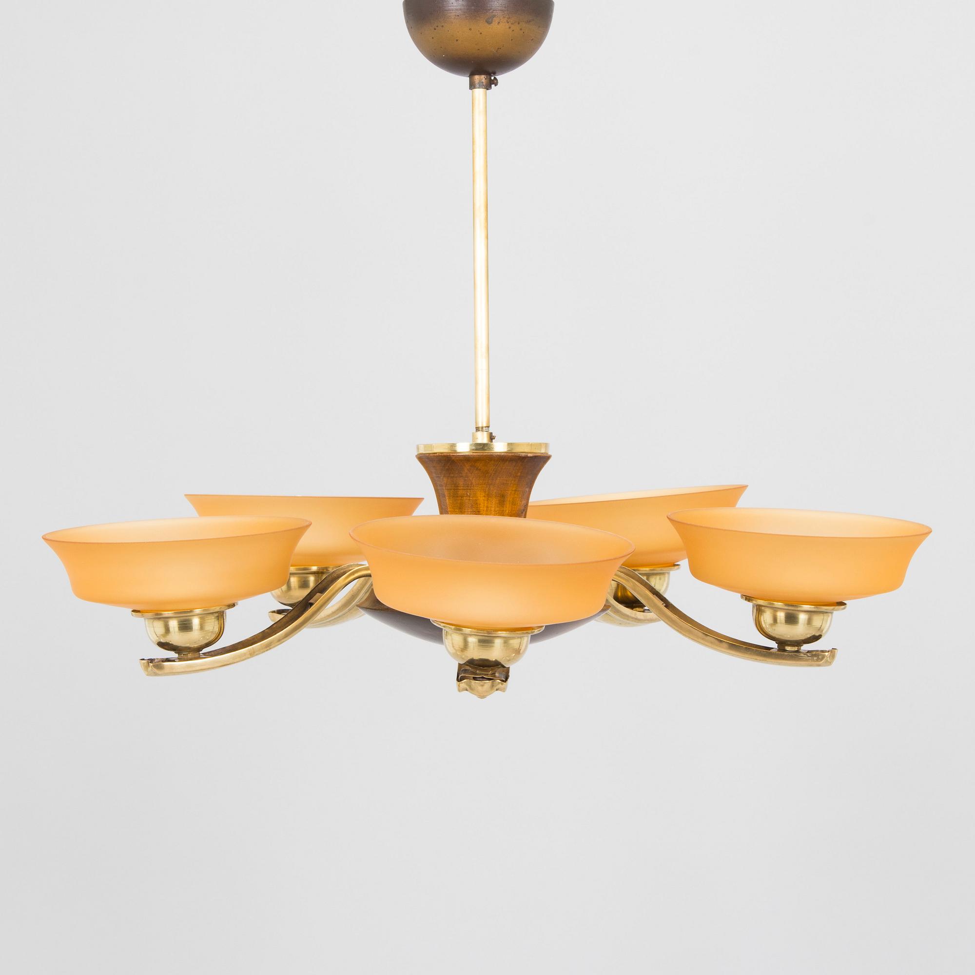 Paavo Tynell, taklampa modell 1256/5, Taito, 1930-tal.