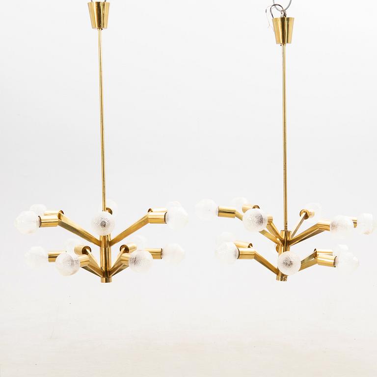 Axel Annell, attributed, ceiling lamps, a pair, second half of the 20th century.