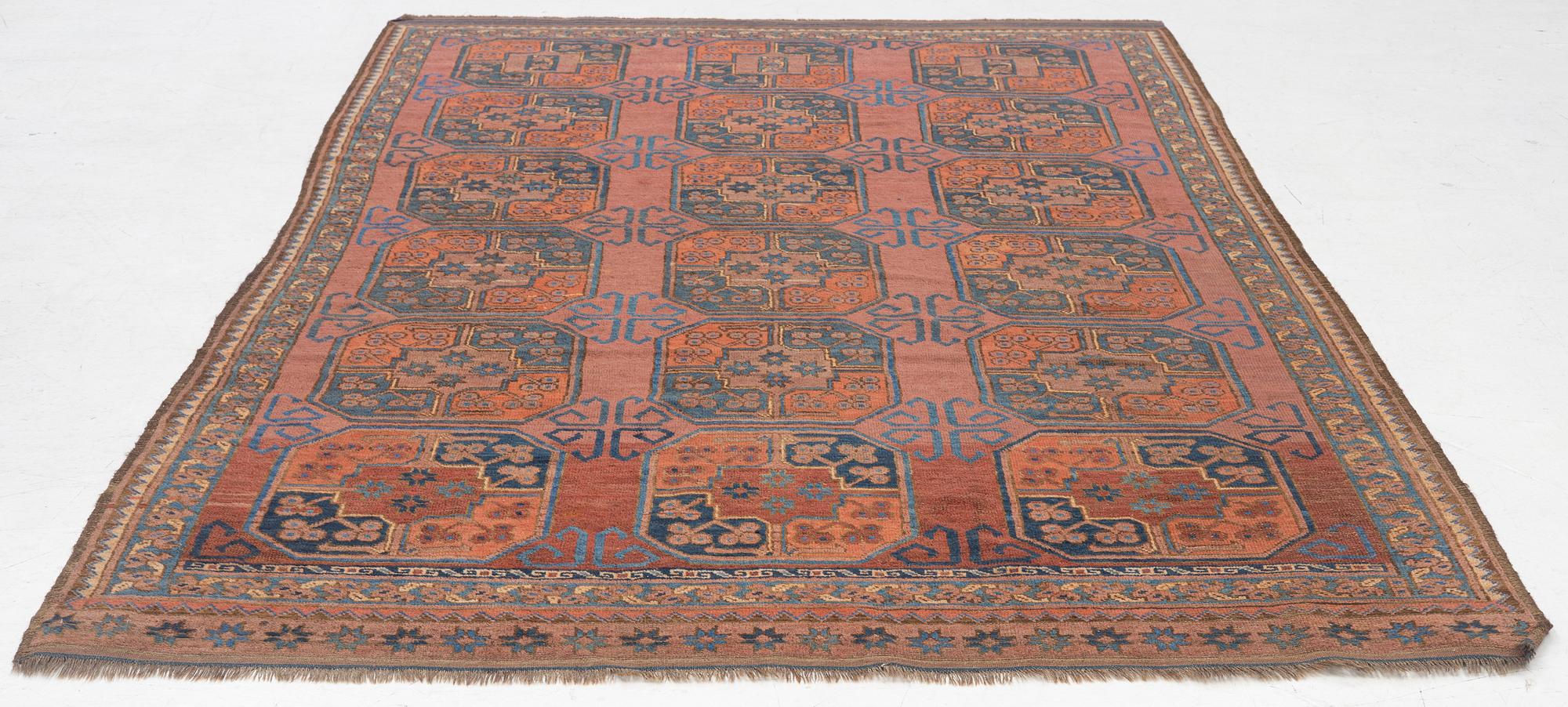 An antique Ersari, c. 237 (+7cm flat weave) x 158 cm.