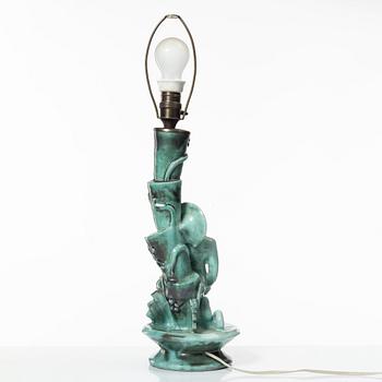 Allan Ebeling, a glazed ceramic table lamp, Torshälla 1932.