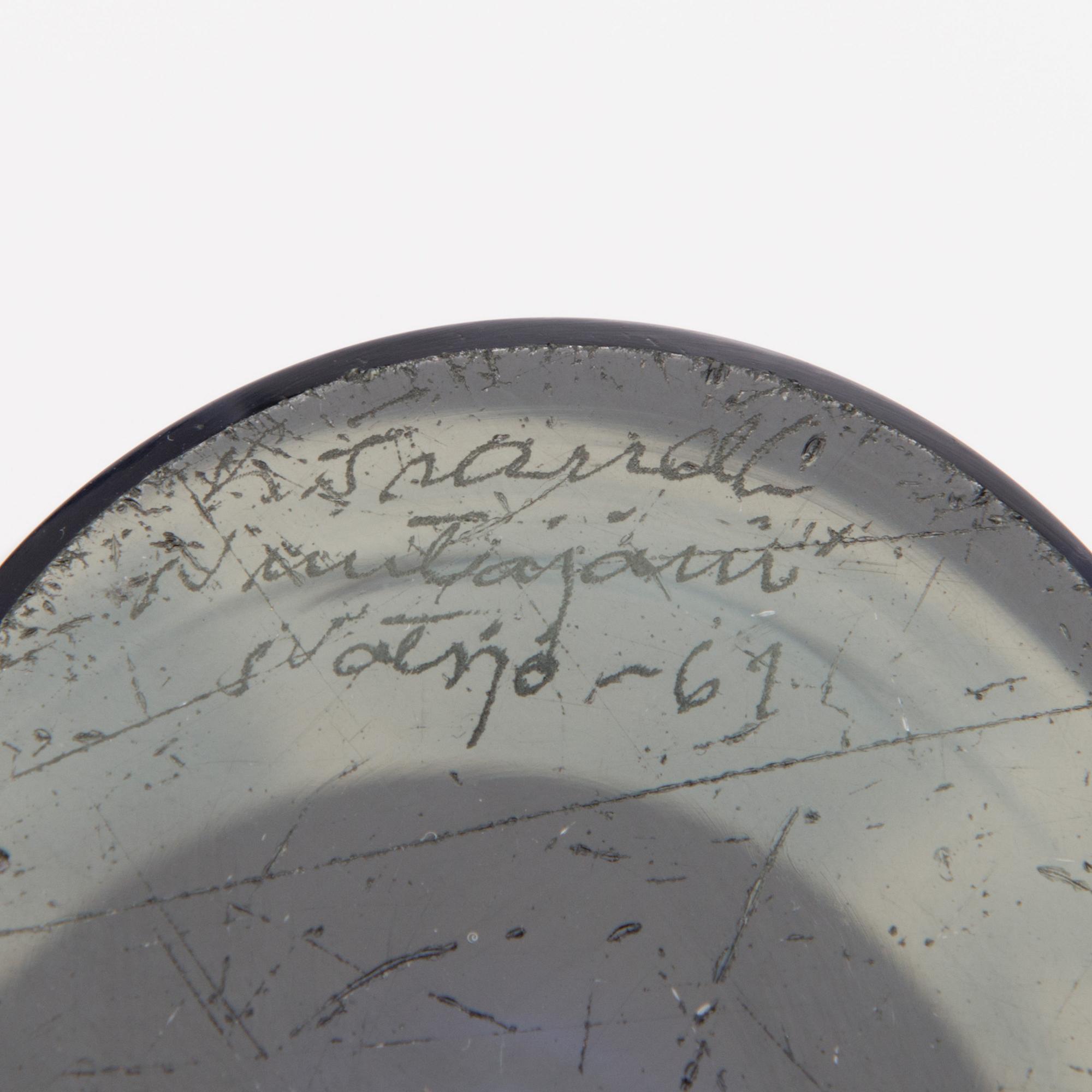 KAJ FRANCK, vas, signerad K. Franck, Nuutajärvi Notsjö och daterad -61.