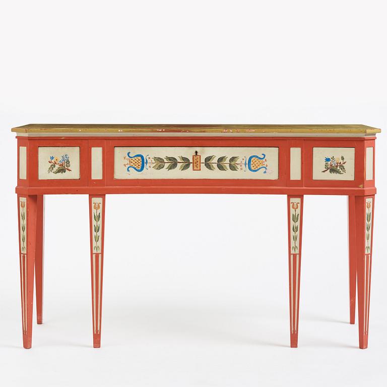 Carl Malmsten, a coral lacquered sideboard, Sweden post 1926, probably by David Blomberg.