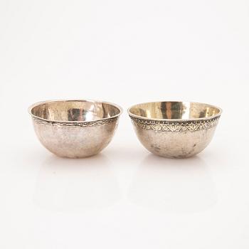 Four beakers, silver, Kristianstad, 18th/19th century.