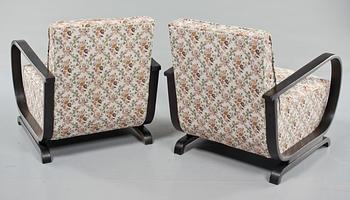 FÅTÖLJER, ett par samt BORD, art deco, 1900-talets andra kvartal.