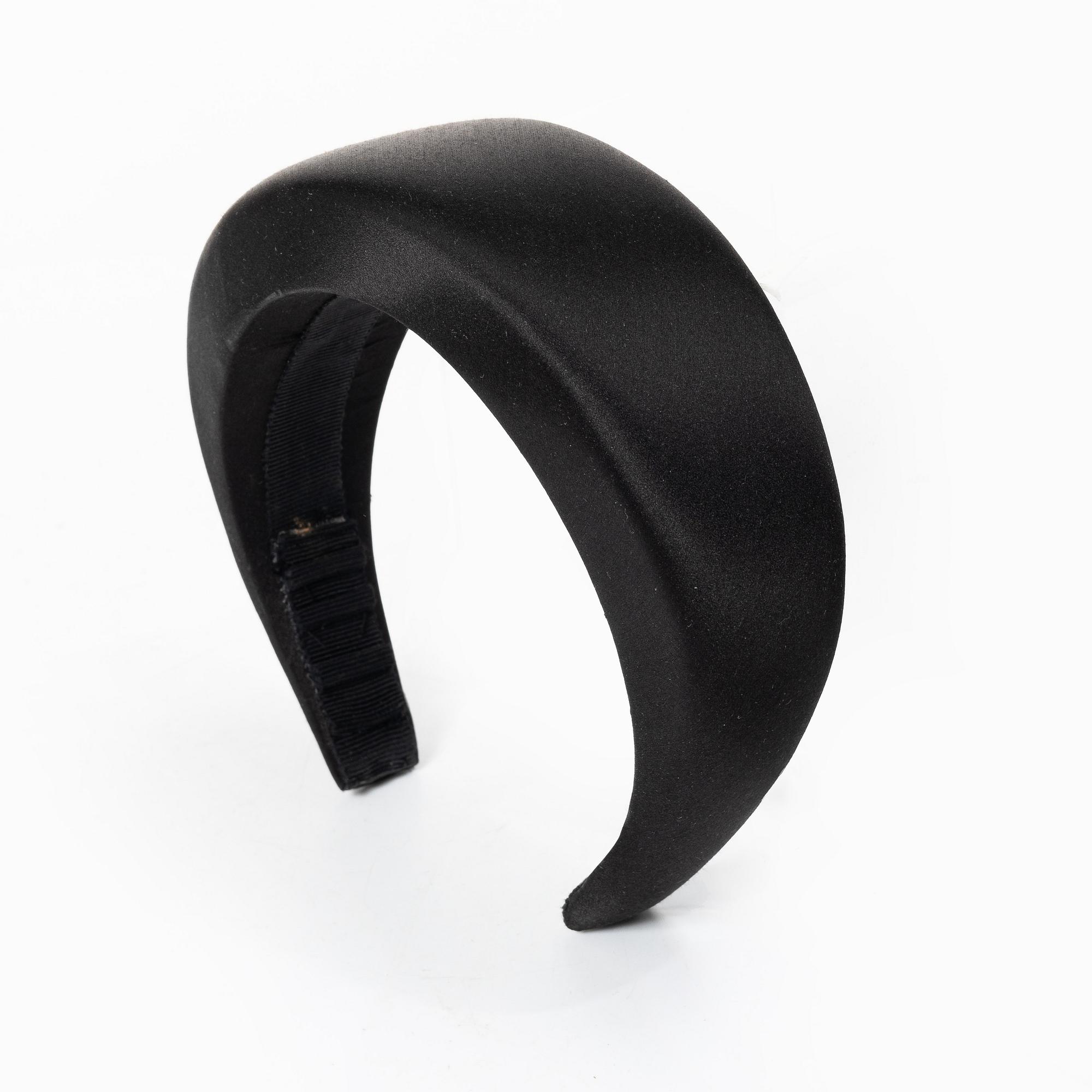 Prada, A black silk hairband.