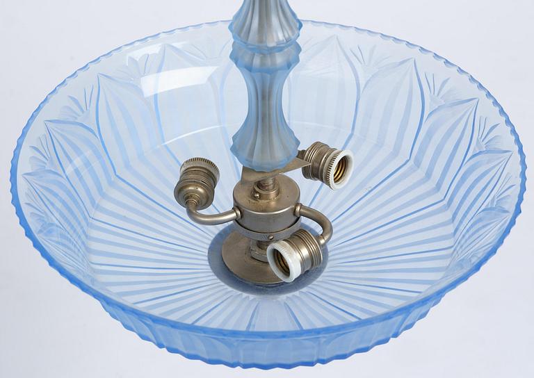 Simon Gate, & Erik Tidstrand, a ceiling lamp model "GD. 5"/"26268", Orrefors & Nordiska Kompaniet, 1920s.