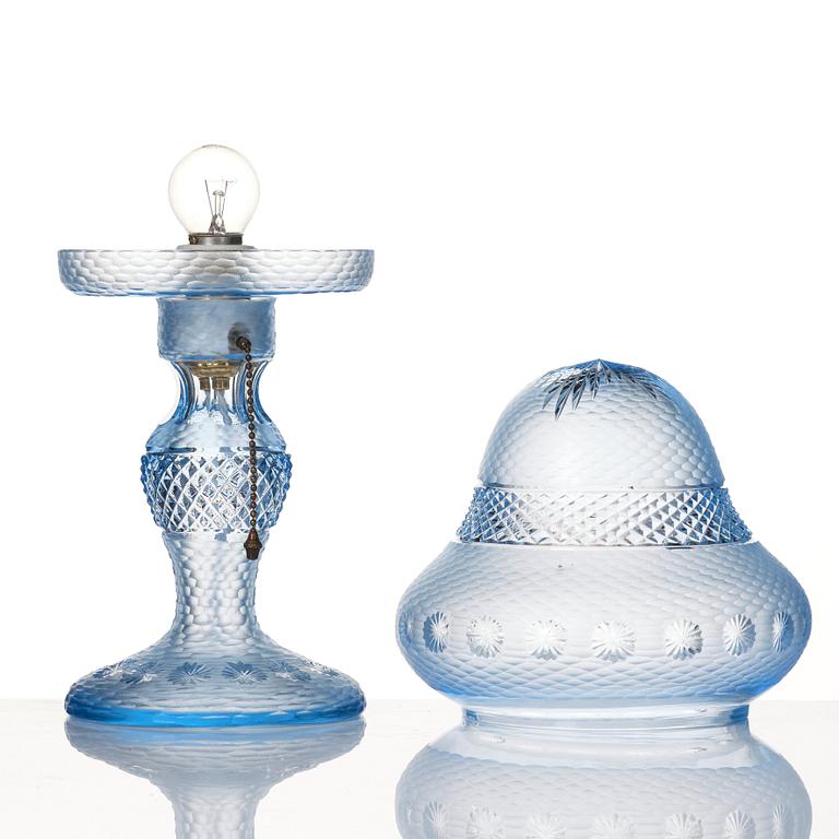 Orrefors, möjligen, bordslampa, 1920-30-tal.