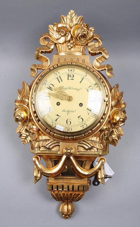 VÄGGPENDYL, gustaviansk stil, Rudolf Wennberg, Stockholm 1900-talets första häft.