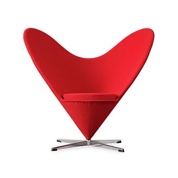 99. A Verner Panton 'Heartshaped Cone chair', upholstered in red, Fritz Hansen, Denmark 1960's.