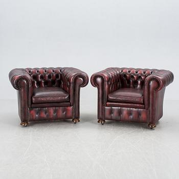 SOFFGRUPP, 3 delar, Chesterfield-stil. 1900-talets slut.