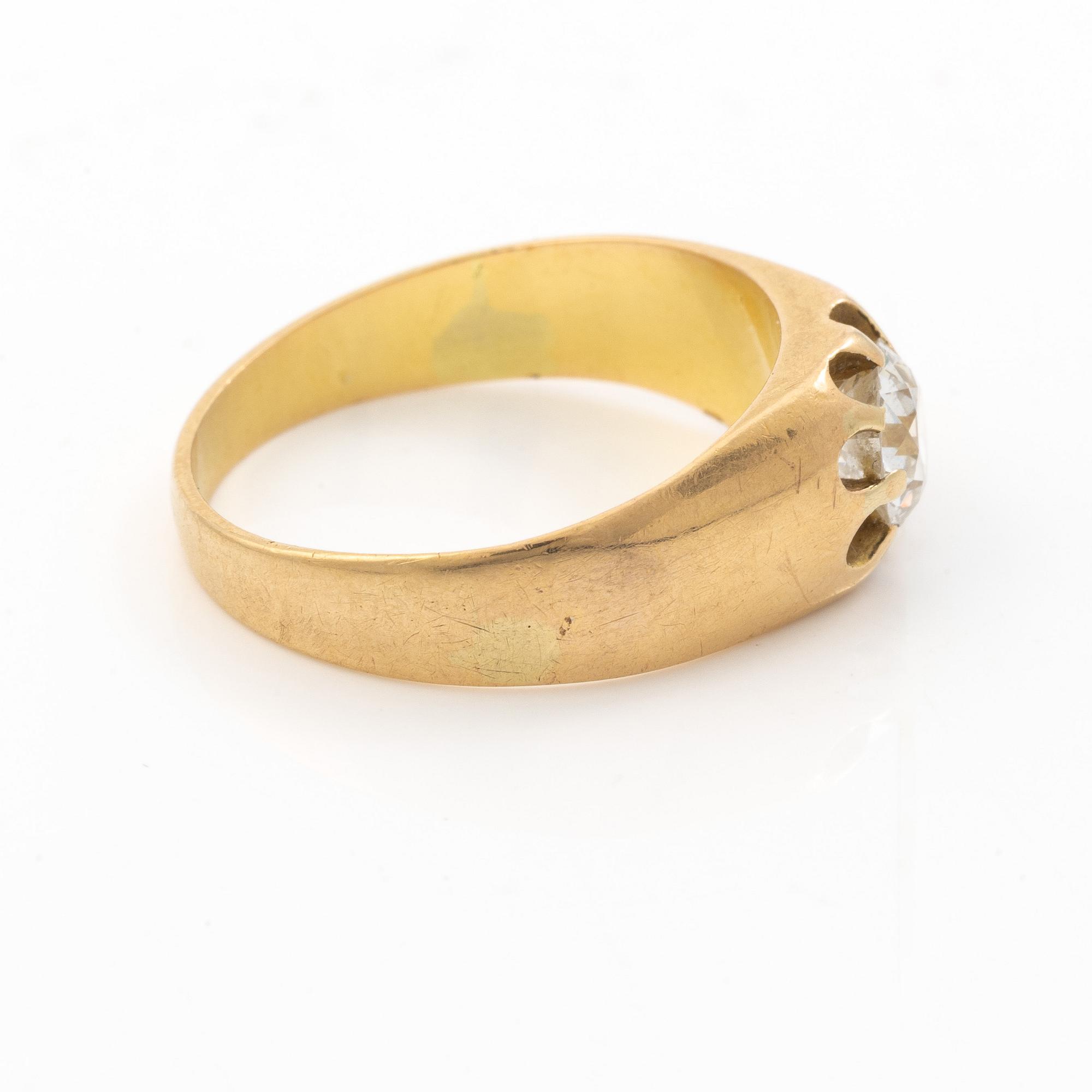 Ring, 18K gold with brilliant-cut diamond, 0.60 ct, J Petterssons, Stockholm, 1962.