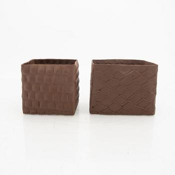 Signe Persson-Melin, a set of two signed and dated  02 earthenware bowls.