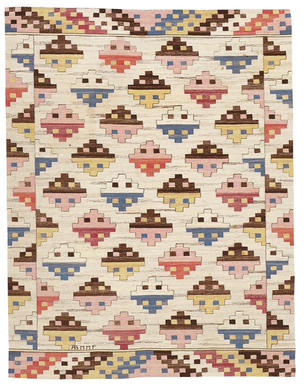 Märta Måås-Fjetterström, A CARPET, "Munka-Ljungby", flat weave, ca 240,5 x 183,5 cm, signed AB MMF.