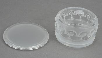 SKÅL MED LOCK, glas, Lalique, Frankrike, efter 1978.