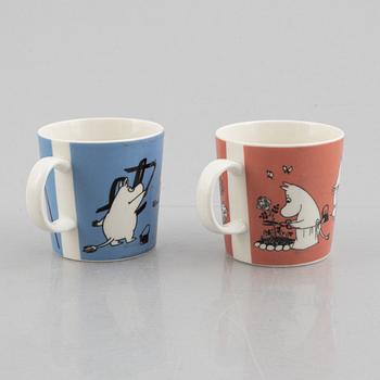 Two Moomin mugs, Moomin Characters, Arabia, Finland, 1990-99.