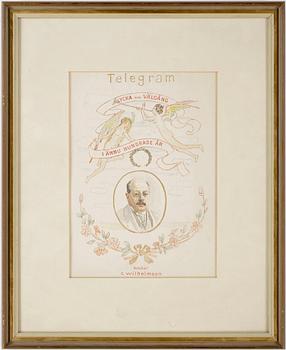 Carl Wilhelmson · CARL WILHELMSON, akvarell, telegram.