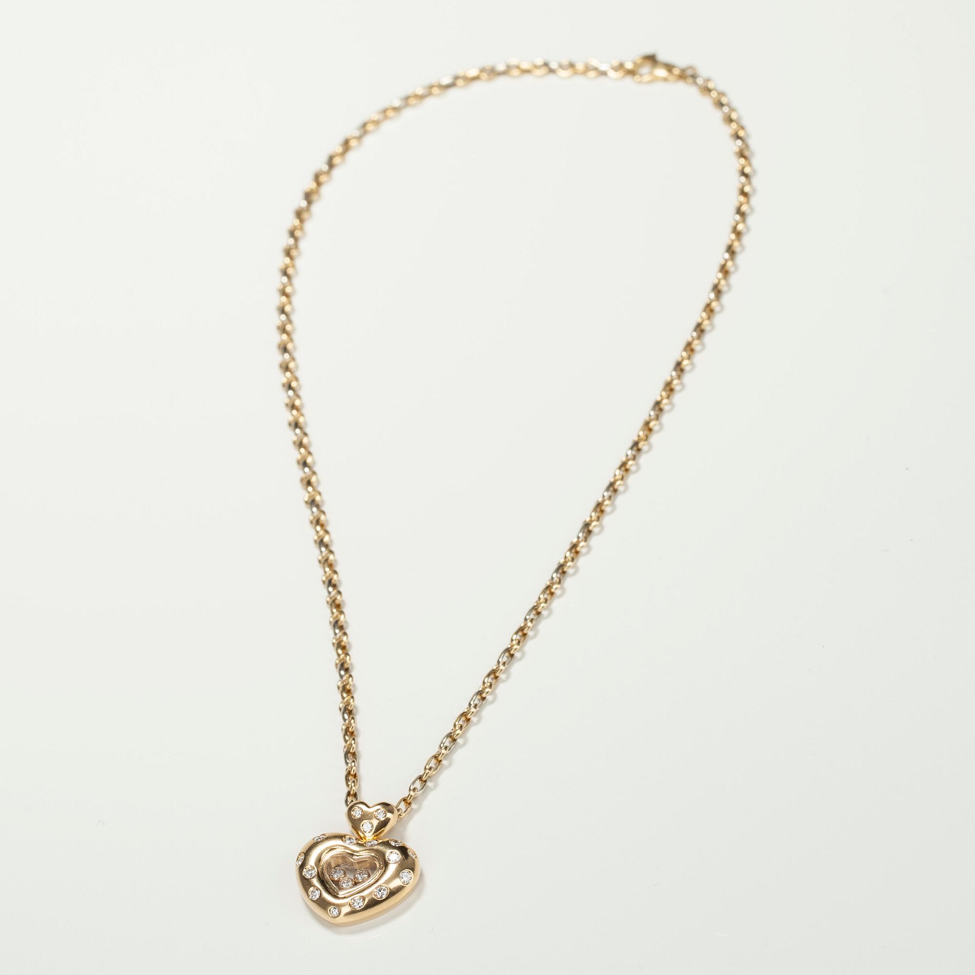 HALSSMYCKE, Chopard "Happy Diamonds", 18K tvåfärgsguld, diamanter tot. ca 0,65 ct. Vikt. 22,7 g. Original etui.