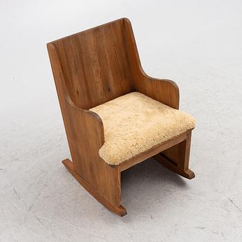 Axel Einar Hjorth, a "Lovö" rocking chair, Nordiska Kompaniet, Sweden, 1930's.