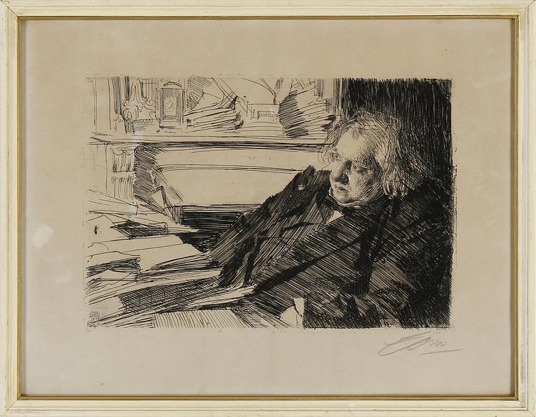 ANDERS ZORN, etsning (III état av V), 1892, signerad med blyerts.