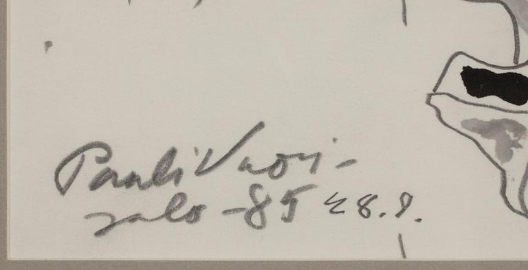 PAULI VUORISALO, 2 st, tusch och blyerts, signerade. Daterade 27.5.-85 samt Salo -85, 28.9.
