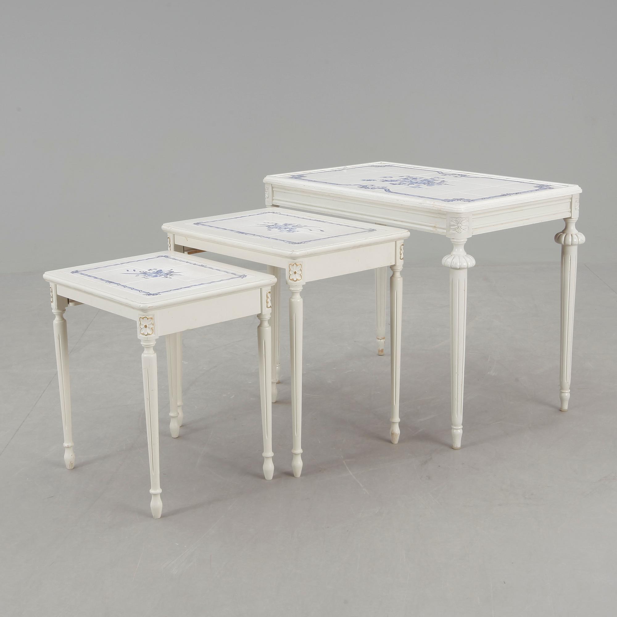 SATSBORD, 3 delar, gustaviansk stil, 1900-talets mitt.