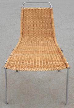 A Poul Kjaerholm 'PK-1' steel and ratten chair, probably for E Kold Christensen, Denmark.