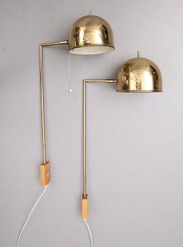 VÄGGLAMPOR, 1 par, Bergboms, 1900-talets mitt.