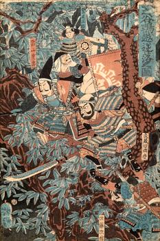 Yoshitoshi Tsukioka, color woodcut print, Japan 1864.