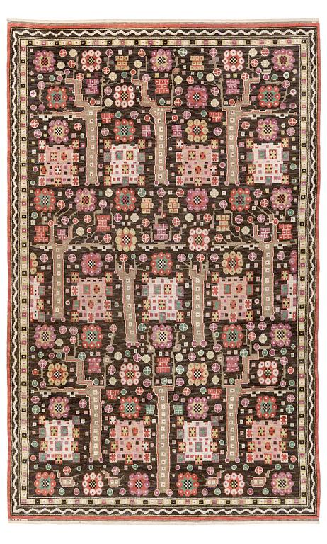 Märta Måås-Fjetterström, a carpet, "Svarta trädgårdsmattan", knotted pile, ca 356 x 219-220,5 cm, signed AB MMF.