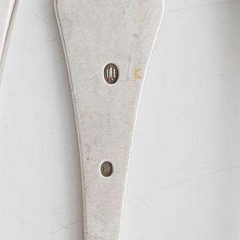 Cutlery, 6 pieces, silver, Copenhagen 1920s.