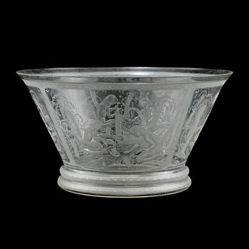 EDWARD HALD, skål, glas, Orrefors, signerad och daterad 1926.
