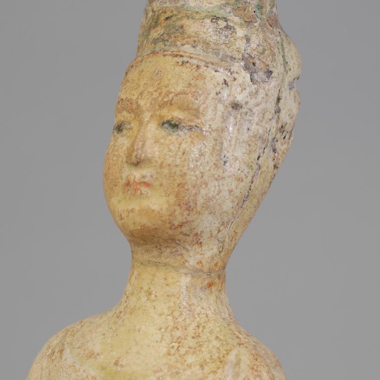 Eight earthenware figures, Ming dynasty.