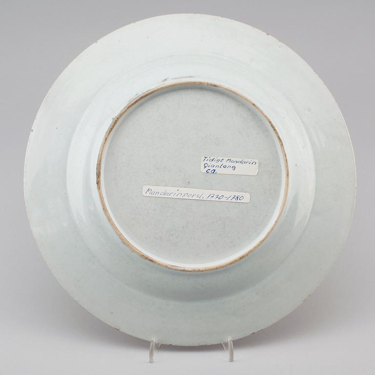 TALLRIK, porslin, mandarin, Kina ca 1770-1780.