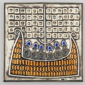 Lisa Larson, väggreliefer, 3 st, stengods, bl.a. ur serien "Unik", Gustavsberg.