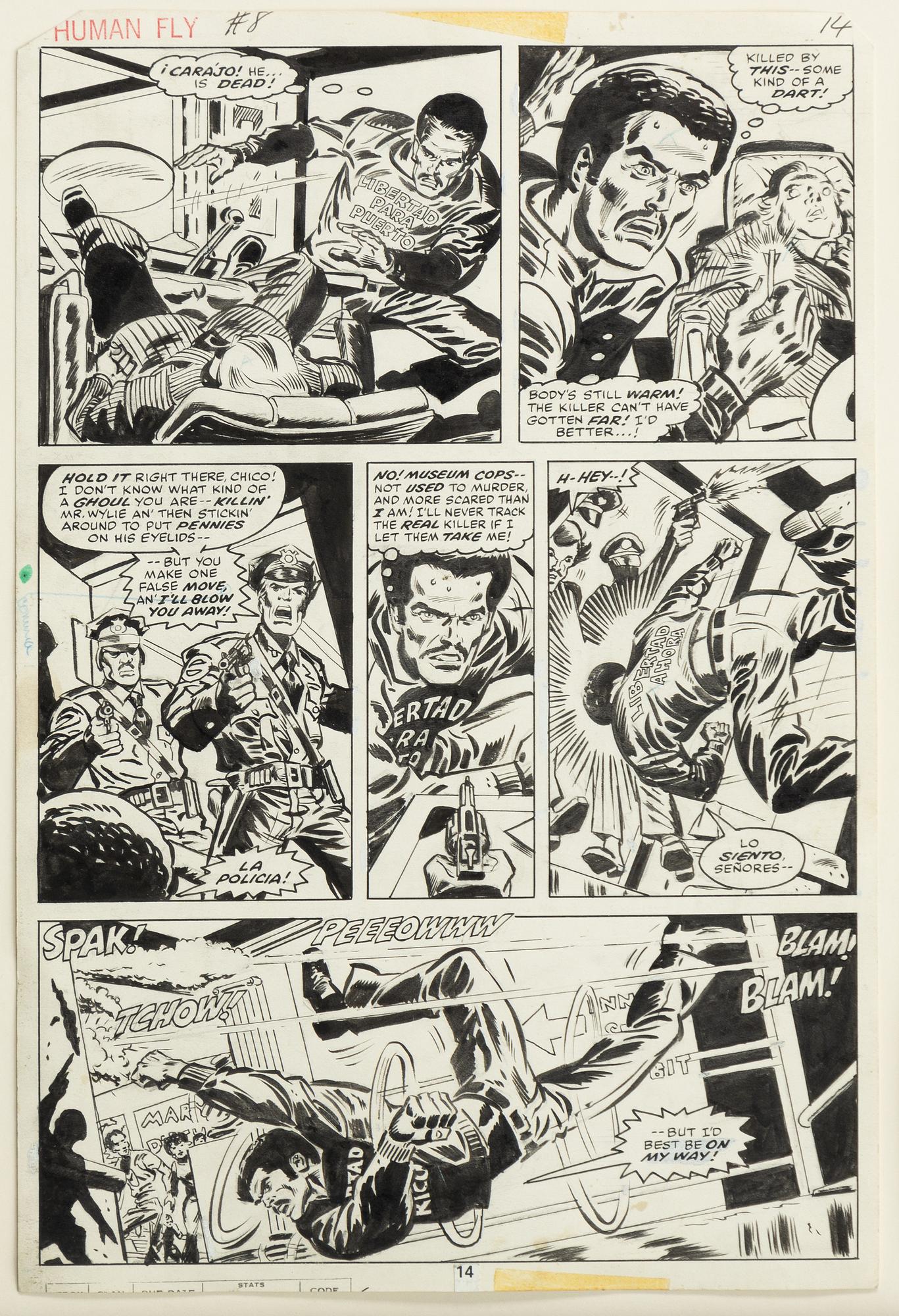 Marvel, "Human Fly", orginalteckningar, 1978.