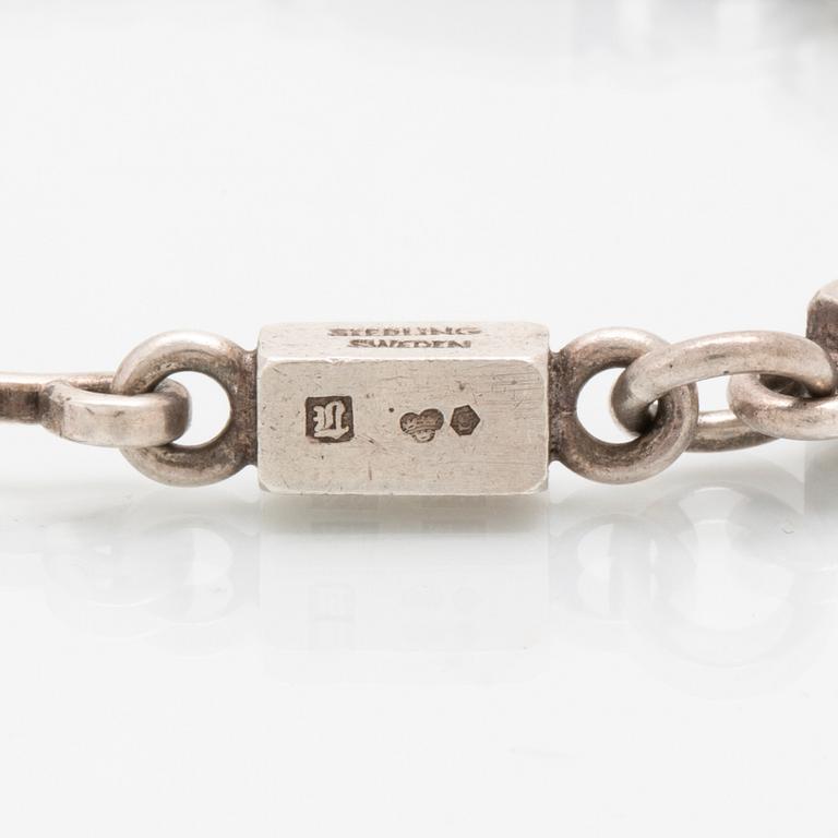 A Swedish sterling sivler bracelet mark of Wiwen Nilsson Lund 1962 length 24 cm, weight 347 grams,