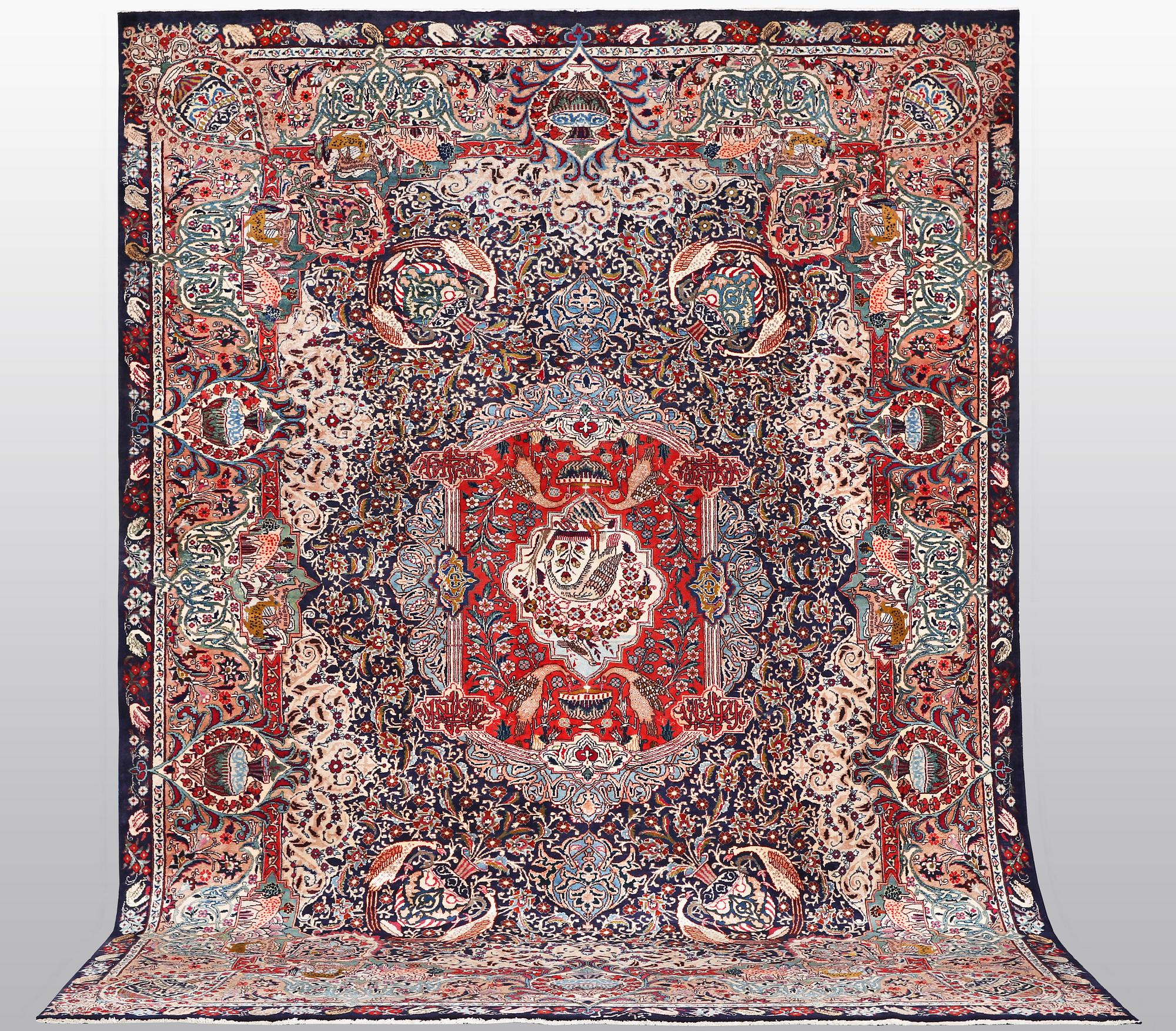Matta, Kashmar, signerad, ca 406 x 298 cm.
