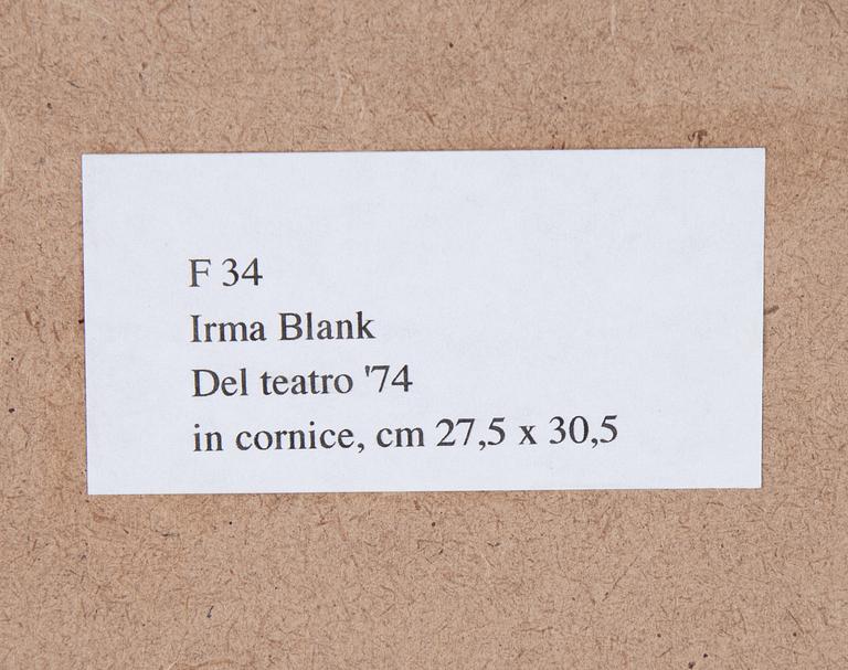 Irma Blank, indian ink on paper, signed and dated -74.