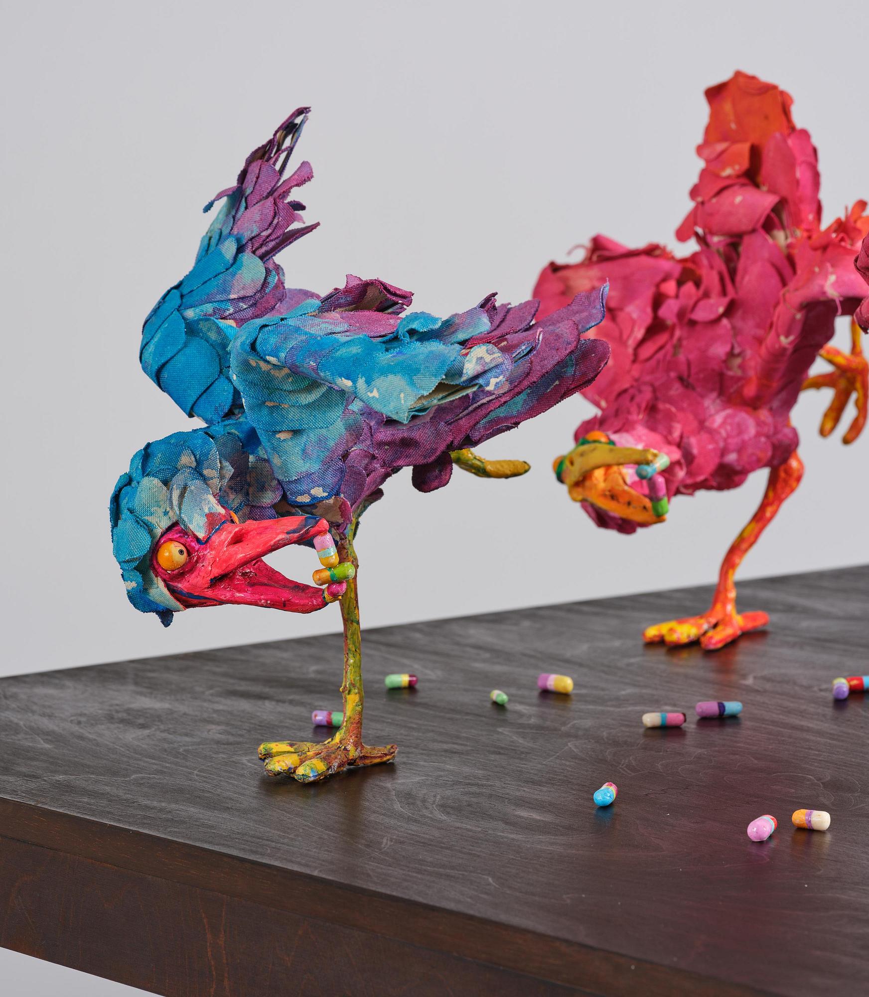 Nathalie Djurberg & Hans Berg, "A Thief Caught in the Act (Flock of Birds)".