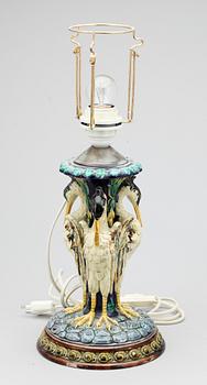 BORDSLAMPA, majolika, Rörstrand, 1800-talets senare del.