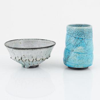 Ulla Hansen and Gertrud Båge, bowl and vase, circa 2000.