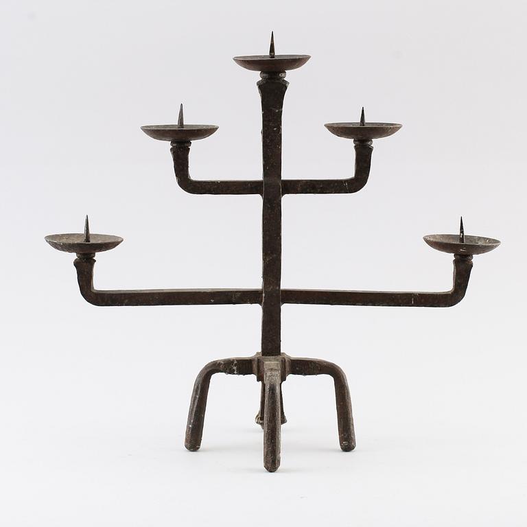 LJUSSTAKE, smide, allmoge, 1800-tal.