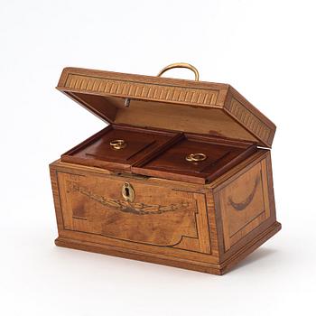 A Gustavian tea caddy by Georg Haupt (master 1770-84), not signed.