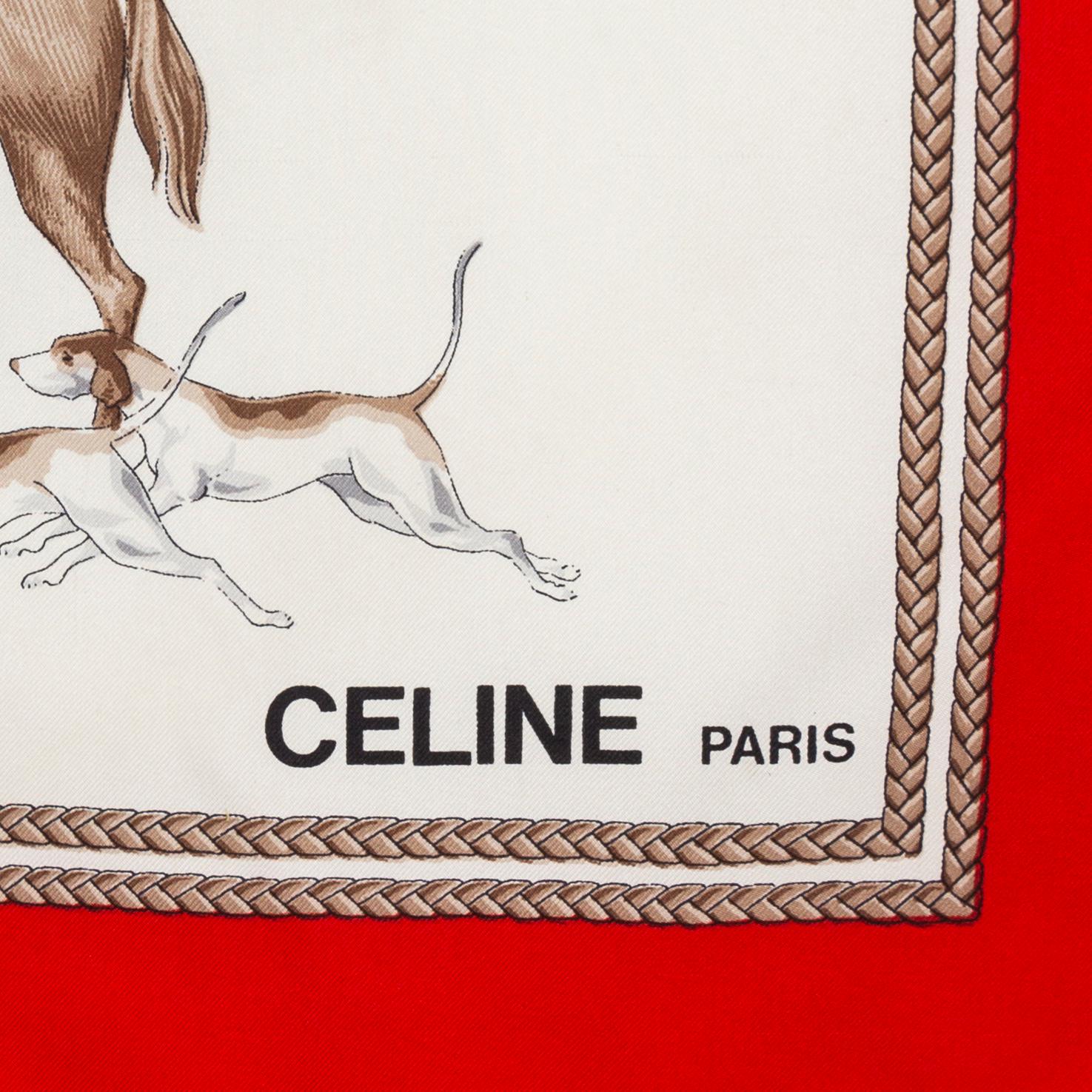 CÉLINE, two silk scarves.