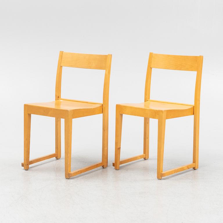 Sven Markelius, a set of six birch 'Orkesterstolen' chairs, mid 20th Century.