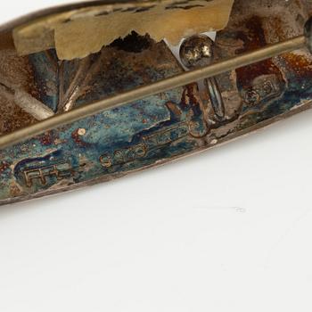 Lars Arby, two brooches and a necklace, sterling silver and enamel, Gothenburg.